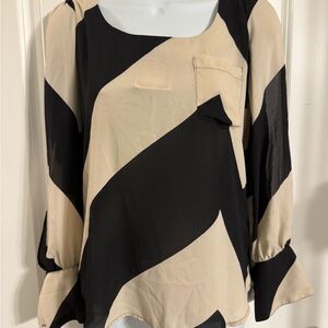 Gianni Bini Black and Cream Blouse